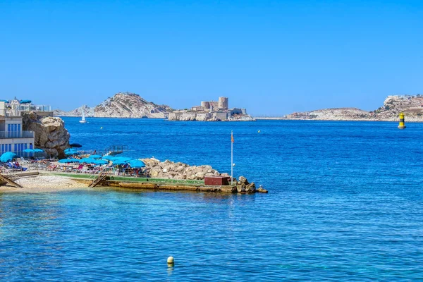 View Chateau Island Mediterranean Sea Marseille France — стоковое фото