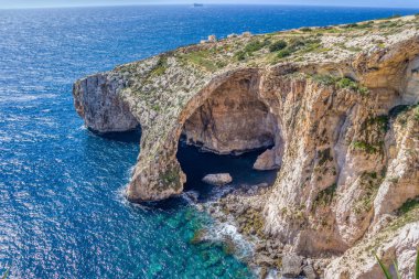 Doğa yerler - Blue Grotto ve cliff Malta Güneydoğu Sahili
