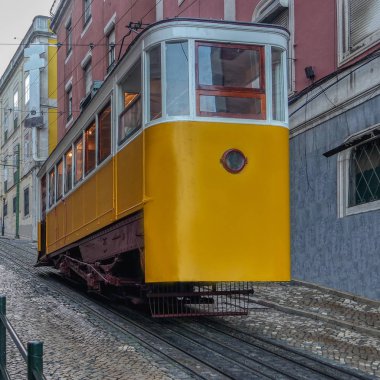 Gloria fünikülere (Elevador da Gloria) Lizbon, Portekiz eski şehir 