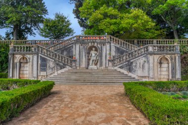 Lizbon, Portekiz antika bir merdiven ile Ajuda Botanik Bahçesi (Jardim Botanico d'Ajuda)