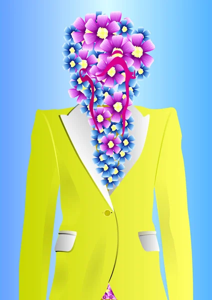 Flor abstraction.Flower relleno para mujeres, chaqueta amarilla . — Vector de stock