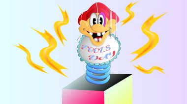 Aptal gününün Fool's Day.illustration