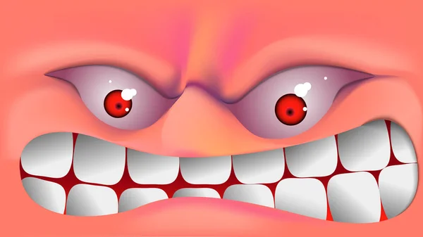 Méchant visage  . — Image vectorielle