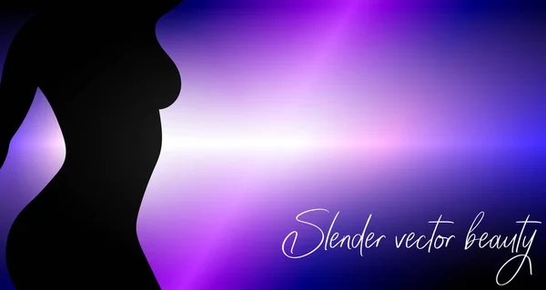 Slanke vector schoonheid. Mooie vector achtergrond met meisje silhouet — Stockvector