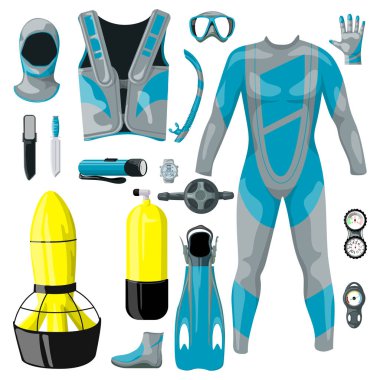 Dalgıç 16 öğeden oluşan seti.