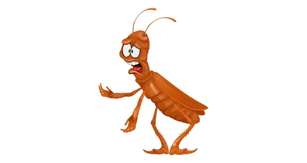 Cucaracha Con Antenas Seis Patas Pie Sobre Sus Patas Personaje — Archivo Imágenes Vectoriales