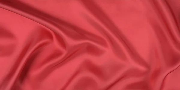 Arka plan olarak kırışıklık ile kırmızı ipek kumaş