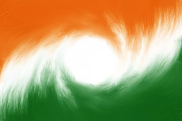 Malowane Indian Flag Kolory Streszczenie Wolność Celebration Transparent Tło — Zdjęcie stockowe