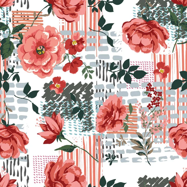 Trendy Seamless Floral Pattern geometric background