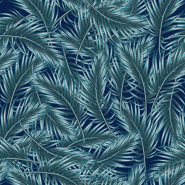 Tropiska Marinblå Bladmönster — Stockfoto