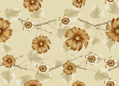 güzel çiçekler ve yapraklar dallar