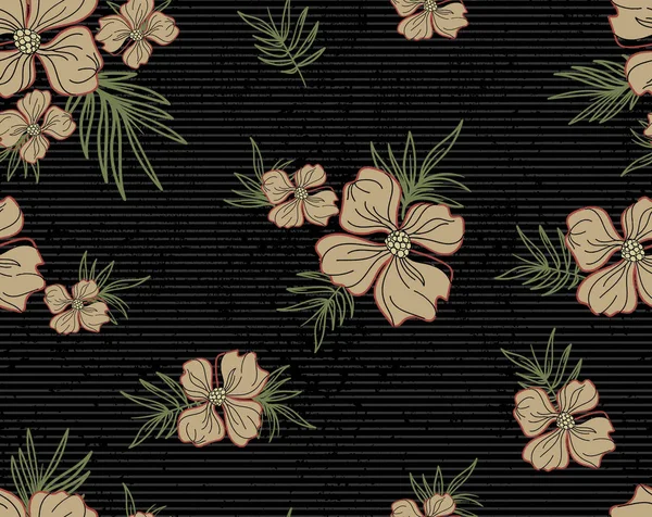 Blumen Blatt Und Zweige Muster — Stockfoto