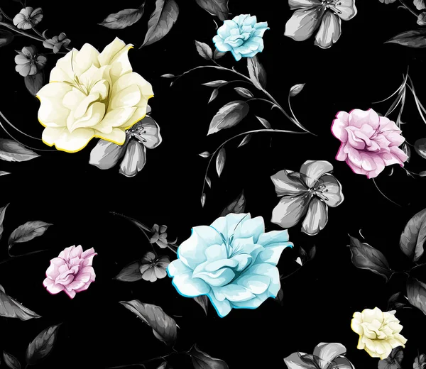 beautiful colorful flower branches in background