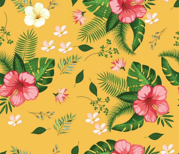 Mooie Tropische Bloemenpatroon — Stockfoto