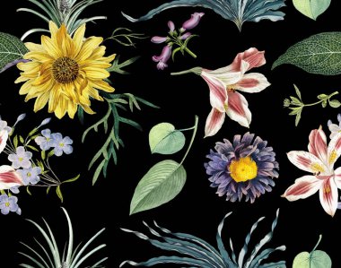 güzel suluboya el çizmek renkli çiçek desen çizgileri arka plan