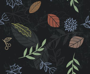 çiçek şube grunge gri arka plan deseni