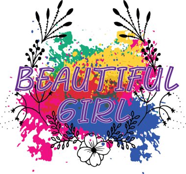 Güzel renkli metin tasarım çiçek