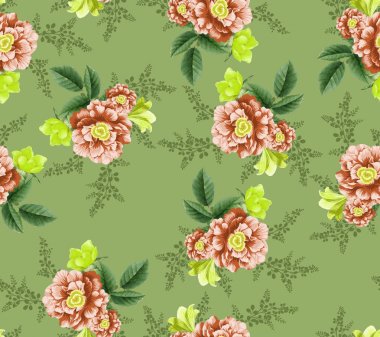 dalları desen ile dikişsiz çiçek