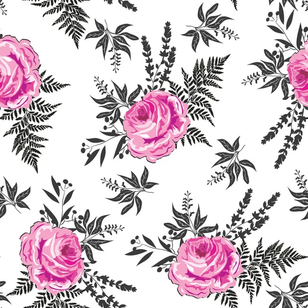 beautiful rose flower with branches pattern 