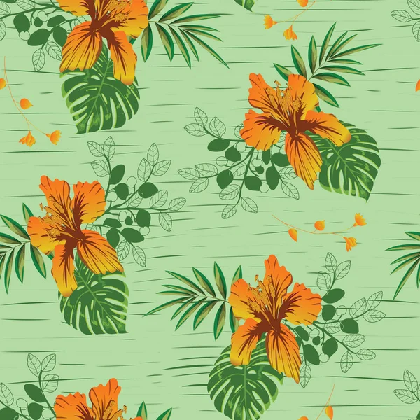 Beautiful tropical flower seamless pattern — Stock Photo, Image