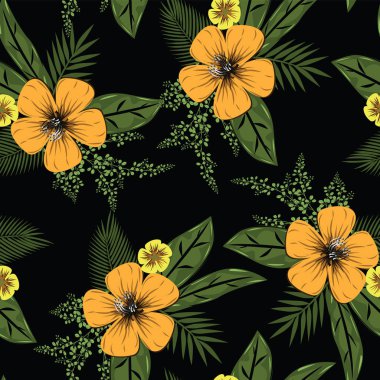 yaprak dikişsiz desen tasarımı ile güzel çiçek dalları