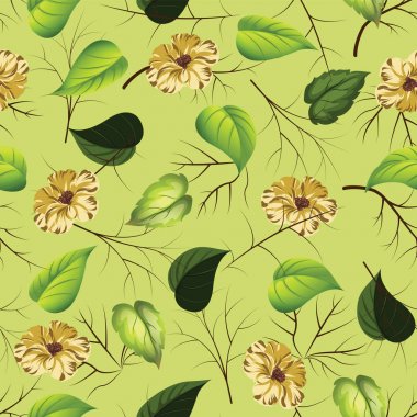 dalları desen ile güzel tropikal çiçek bırakın