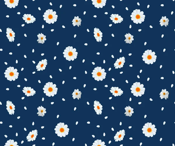 seamless daisy flower and leaf pattern