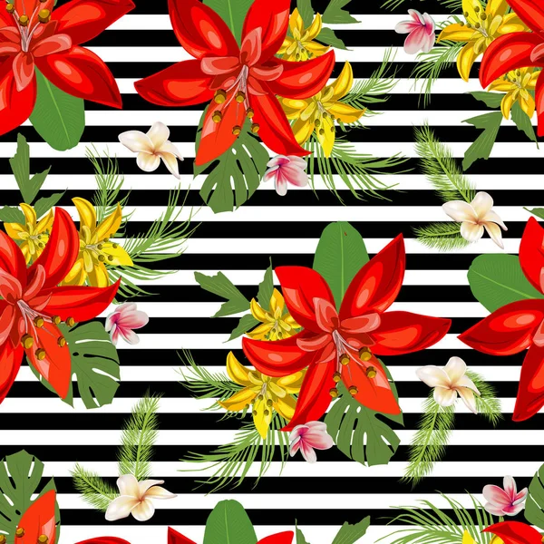 Beautiful Flower Leaf Seamless Pattern — Stock Photo, Image