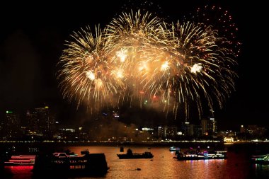 Pattaya Tayland-Mayıs, 24 2019 Uluslararası havai fişek gösterisi Festivali 2019