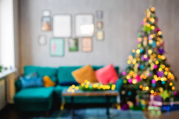 Abstrakte Unschärfe Lichter Des Weihnachtsbaums Weicher Fokus Und Unschärfe Bokeh — Stockfoto