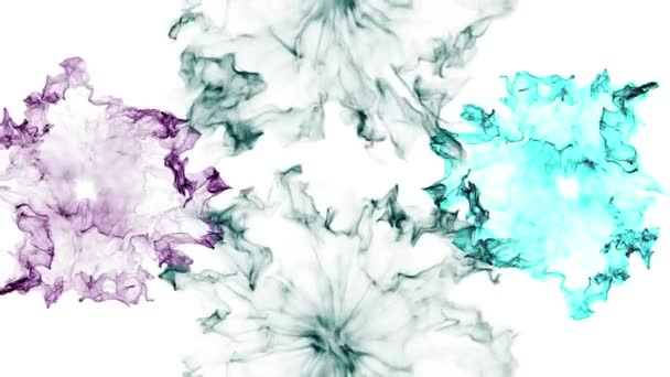 抽象墨迹背景 颜色形状与墨水漂浮在水中 白色背景 — 图库视频影像