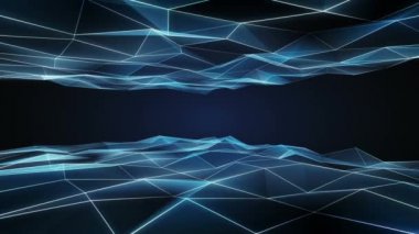 Mavi üçgen 3d web satır döngü video, üst ve alt