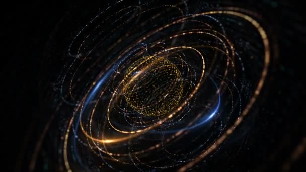 Espiral Oro Animación Oscura — Vídeos de Stock