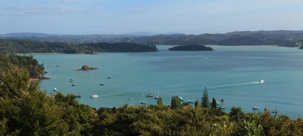 Panorama Bahía Kororareka Anclaje Barcos Para Ciudad Russell Bahía Las — Foto de Stock