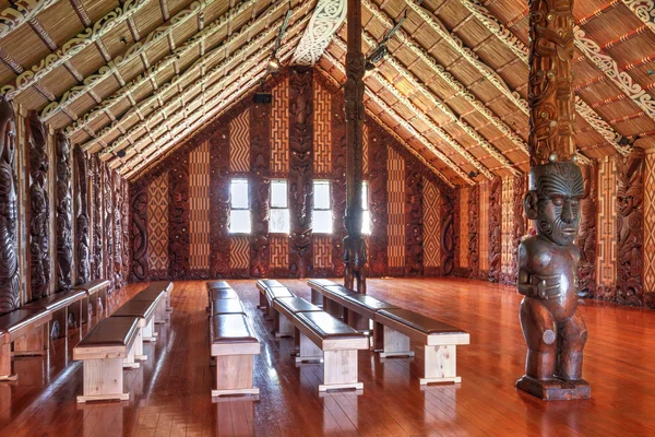 Waitangi Nueva Zelanda Interior Los Wharenui Casa Reunión Maorí Los — Foto de Stock