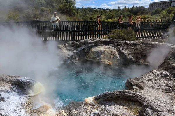 Whakarewarewa Geothermal Area Rotorua Nova Zelândia Bubbling Piscinas Geotérmicas Quentes — Fotografia de Stock