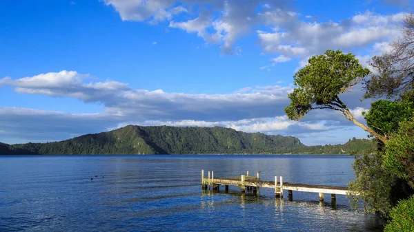 Panorama Belo Lago Rotoiti Área Dos Lagos Rotorua Nova Zelândia — Fotografia de Stock