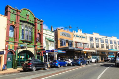 Bars and clubs in historic buildings in Katoomba, NSW, Australia. May 26 2019 clipart