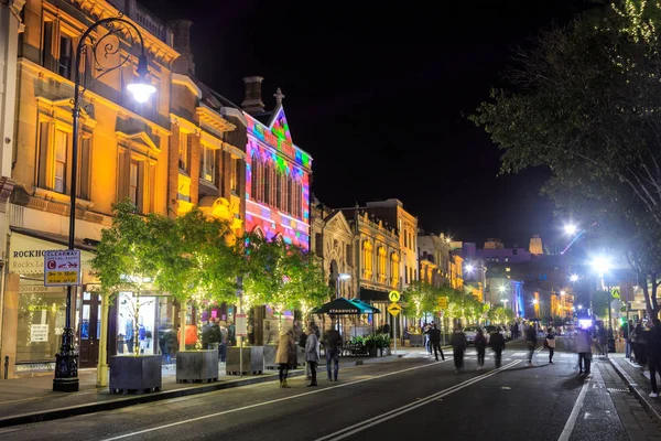 Vivid Sydney Sydney Australia Historic Buildings Rocks Multicolored Lighting Displays — Stock Photo, Image