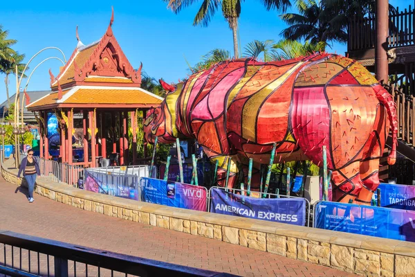 Colorida Escultura Rinocerontes Zoológico Taronga Sydney Australia Parte Las Exhibiciones —  Fotos de Stock