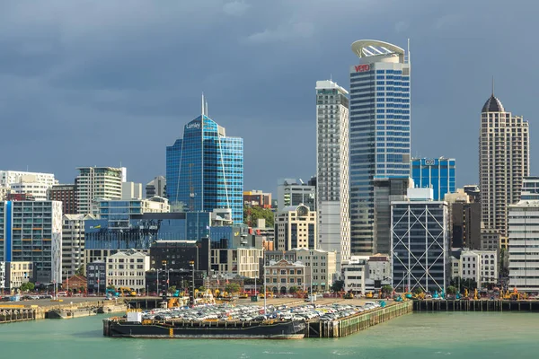 Das Zentrale Geschäftsviertel Von Auckland Neuseeland Vom Hafen Aus Gesehen — Stockfoto