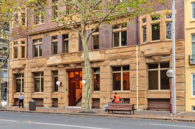 Sydney, Avustralya 'nın tarihi binaları. Sydney 'nin merkezindeki Macquarie Caddesi' ndeki 
