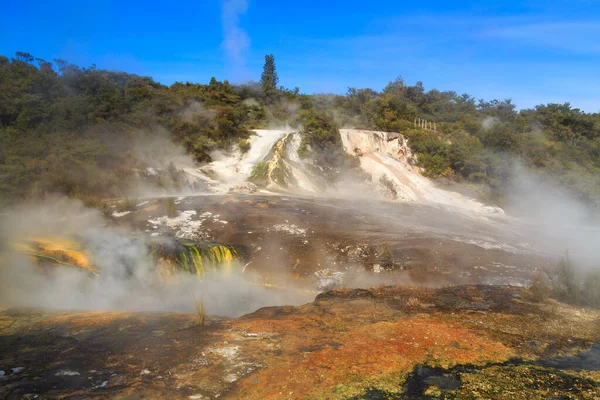 Paisagem Geotérmica Nascentes Termais Terraços Sílica Orakei Korako Atração Turística — Fotografia de Stock