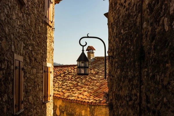 Old Streetlight Medieval Village Eze France — Stock Photo, Image