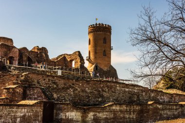 Targoviste, Romanya - 2019. İnsanlar T Royal Court ziyaret