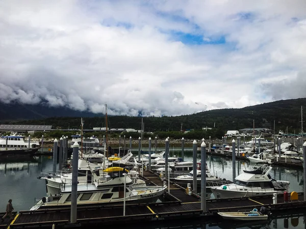 Skagway, Aljaška, USA-2019. Staré město Skagway, centrum a — Stock fotografie