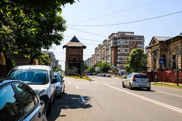 Targoviste, Romania - 2019. The Gate of Bucharest in the downtow — Stock Photo, Image