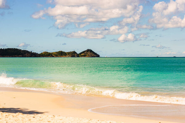 Idyllic beach in St. John's, Antigua and Barbuda, a country loca