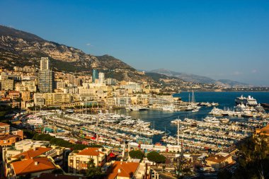 Monte Carlo, Monako 2019. Monte Carlo şehir panoraması ve harb