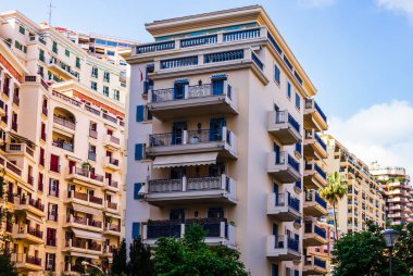 Monte Carlo, Monako 2019. Monte Carlo şehrinin panoramik manzarası